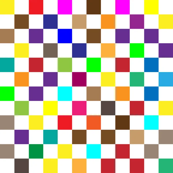 Nahtlose zufällige Quadrate, Mosaiksteine pixelig, Pixel bunt — Stockvektor