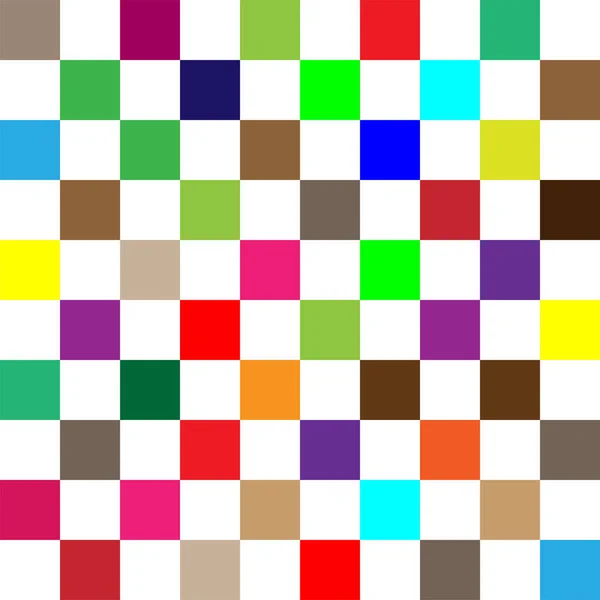 Nahtlose zufällige Quadrate, Mosaiksteine pixelig, Pixel bunt — Stockvektor