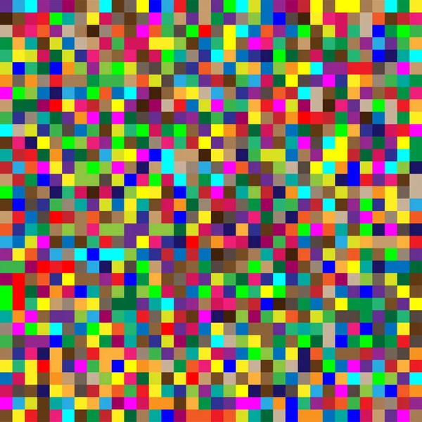Quadrados aleatórios sem costura, mosaicos pixelados, pixels coloridos — Vetor de Stock