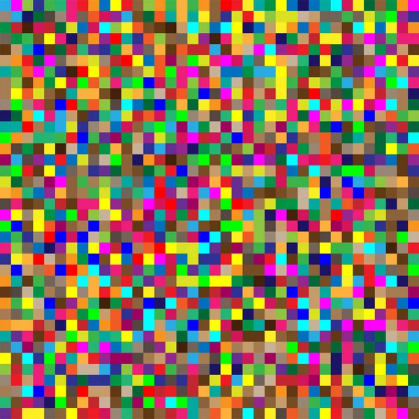 Quadrati casuali senza soluzione di continuità, piastrelle di mosaico pixelated, pixel colorati — Vettoriale Stock