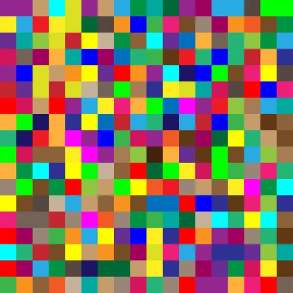 Quadrati casuali senza soluzione di continuità, piastrelle di mosaico pixelated, pixel colorati — Vettoriale Stock