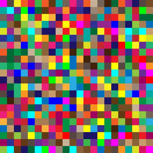 Quadrati casuali senza soluzione di continuità, piastrelle di mosaico pixelated, pixel colorati — Vettoriale Stock