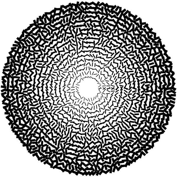 Geometrische cirkel van vierkantjes, rechthoeken. hoek spiraal, Vortex a — Stockvector