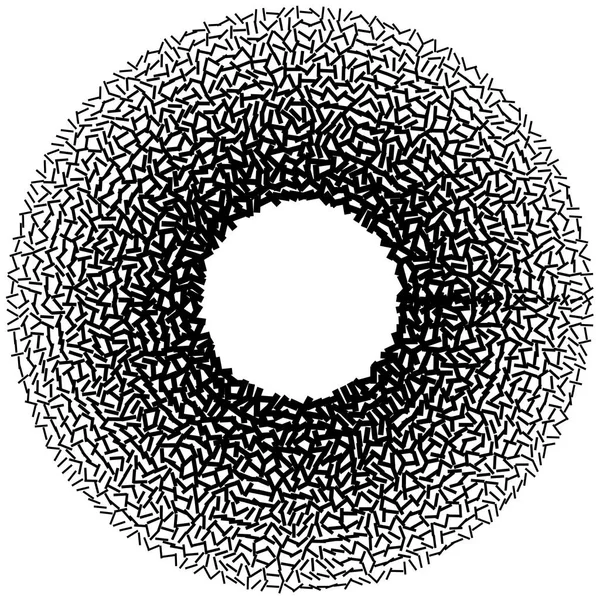 Geometrische cirkel van vierkantjes, rechthoeken. hoek spiraal, Vortex a — Stockvector