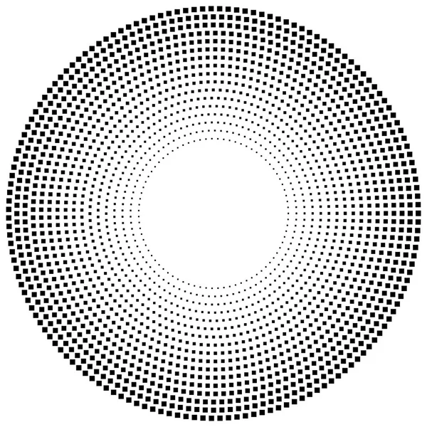 Geometrický kruh čtverců, obdélníků. Úhlová spirála, vír a — Stockový vektor