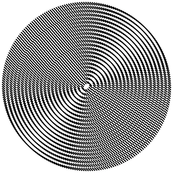 Círculo geométrico de quadrados, retângulos. espiral angular, vórtice a — Vetor de Stock