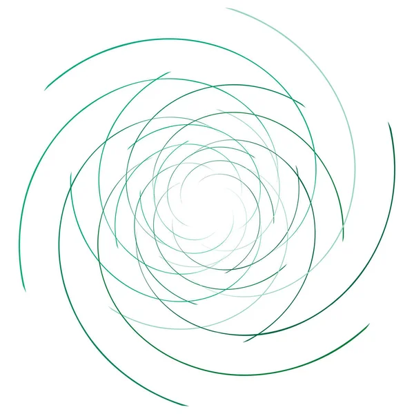 抽象的なスパイラル、ねじれ。放射状旋回、旋回曲線、波線エル — ストックベクタ