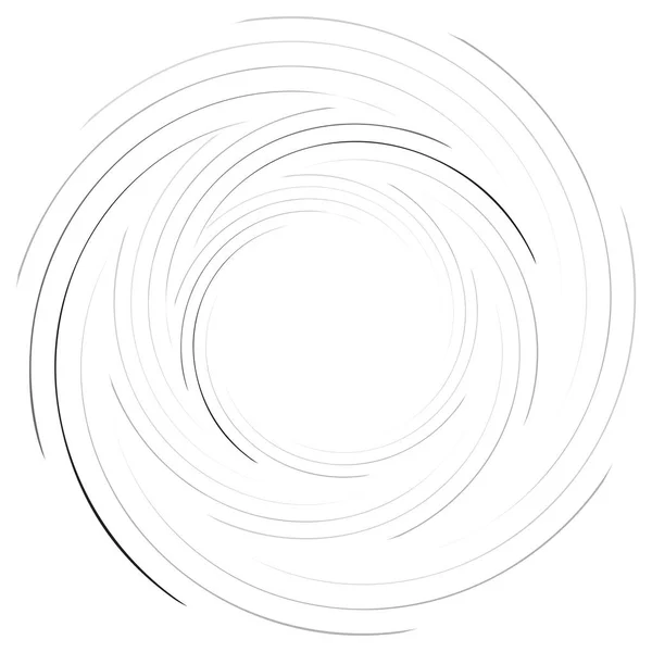 Spirale abstraite, torsion. Tourbillon radial, tourbillon courbé, lignes ondulées el — Image vectorielle