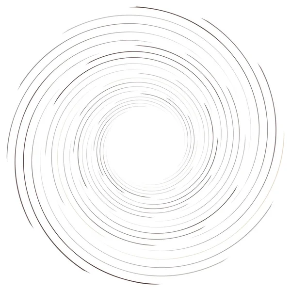 Spirala abstrakcyjna, skręt. Promieniowe wirowe, kręte, faliste linie El — Wektor stockowy