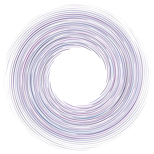 Espiral abstracta, giro. Remolino radial, curvas giratorias, líneas onduladas el — Vector de stock
