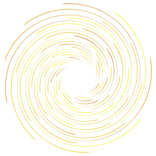 Spirale abstraite, torsion. Tourbillon radial, tourbillon courbé, lignes ondulées el — Image vectorielle