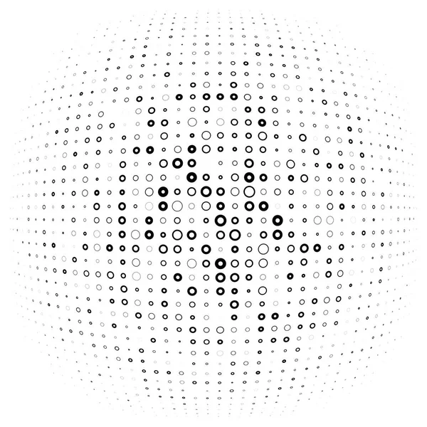 Pois demi-tons, cercles, élément pointillé. Sphère, orbe ou globe di — Image vectorielle