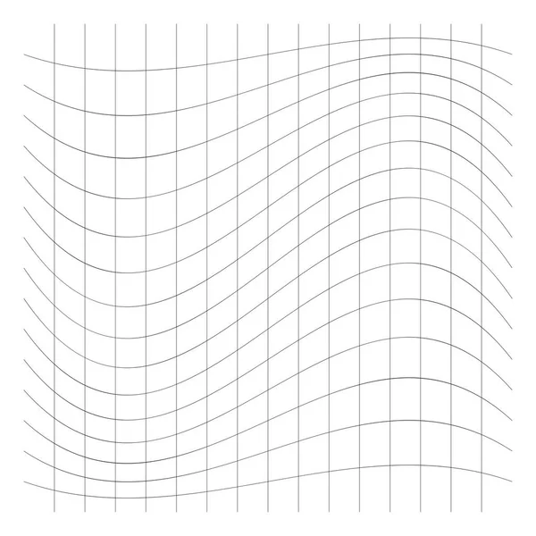 Wellenförmige, dünne Linien. Sturz, Gabel, Dehnungsverzerrung — Stockvektor
