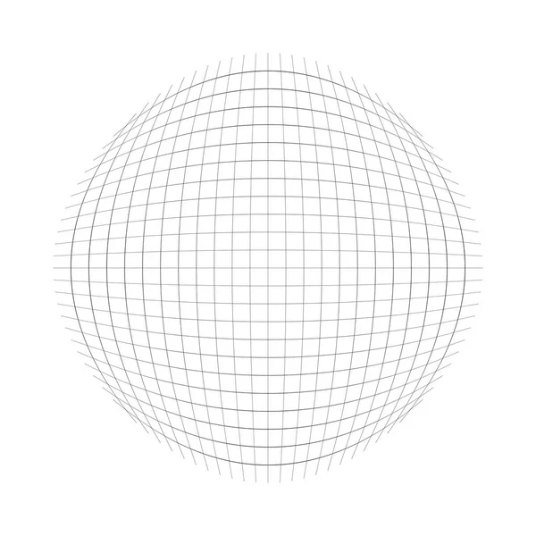 Spherical, globular mesh, grid. Convex, bulbous, circular patter — Stock Vector