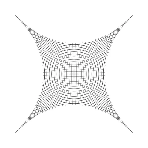 Gecomprimeerd, knijpen, squish vervorming op raster, mesh. Concave 4- — Stockvector