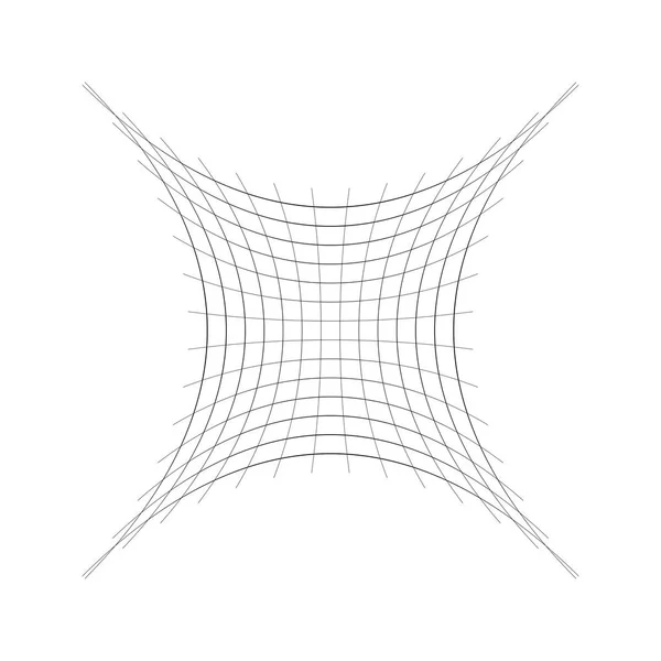 Zusammengepresst, gequetscht, Verzerrungen auf Gitter gequetscht, Maschen. konkav 4- — Stockvektor
