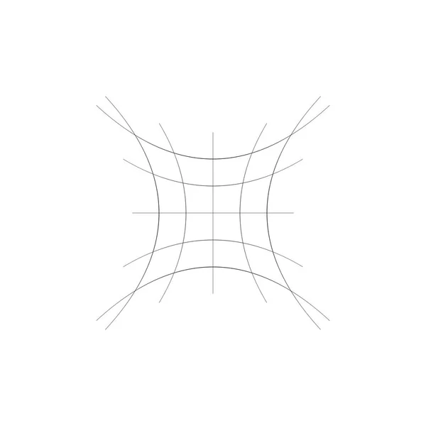 Gequetschte, verdichtete, eingeklemmte Linien abstraktes geometrisches Element. c — Stockvektor