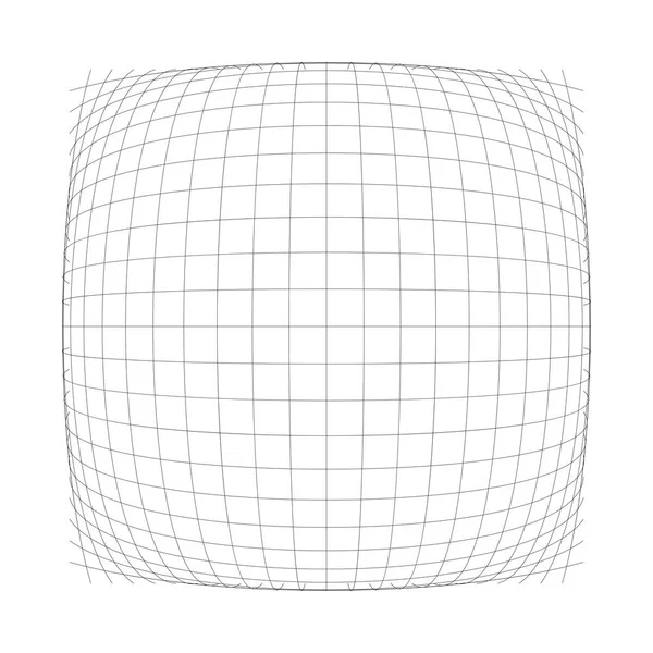 3D convex sferische, Globe, Orb uitstede vervorming, vervorming — Stockvector