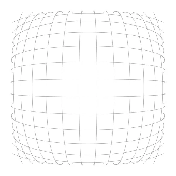 3D convex sferische, Globe, Orb uitstede vervorming, vervorming — Stockvector