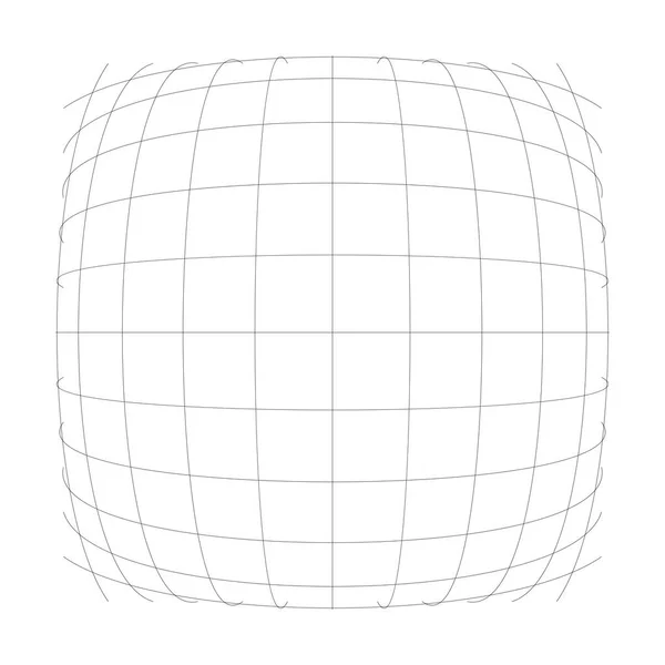 Prostorový konvexní Sférická koule, glóbus, deformační deformace, deformace — Stockový vektor