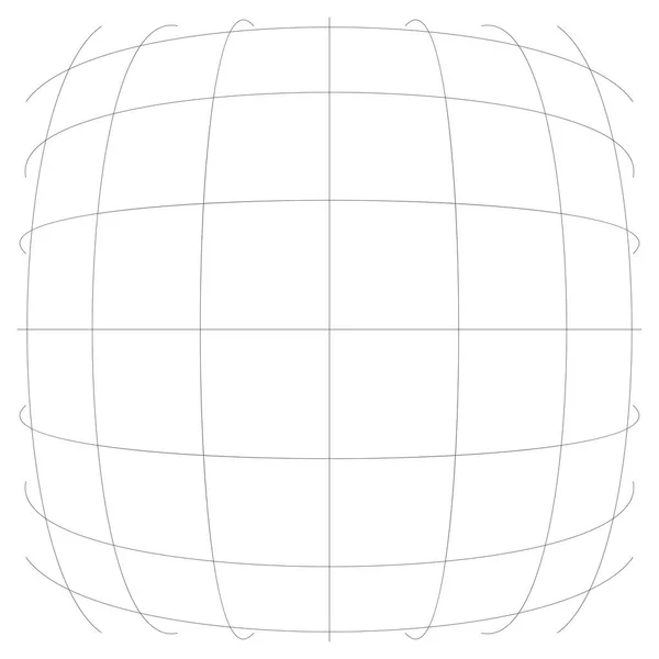 3D convexo esférico, globo, orb protrude distorção, deformação — Vetor de Stock