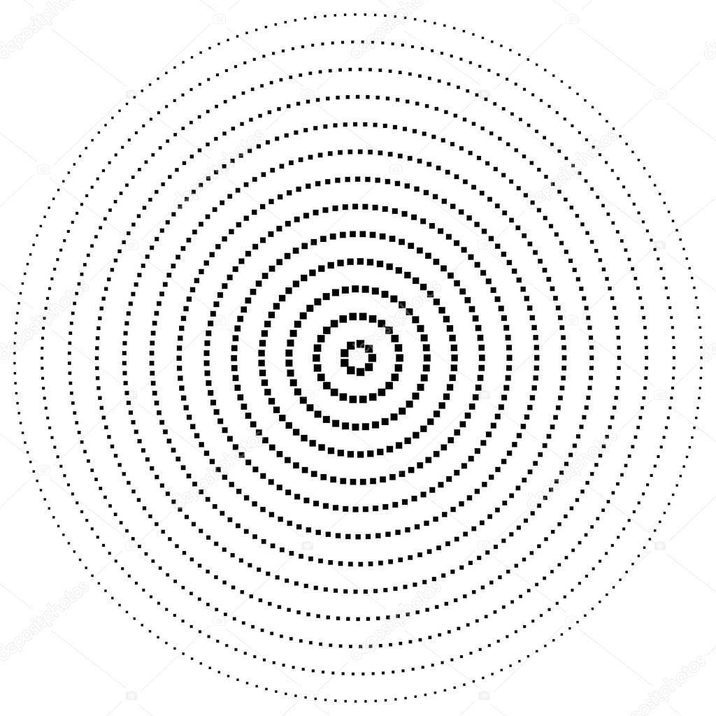 geometric circle of squares, rectangles. angular spiral,vortex a