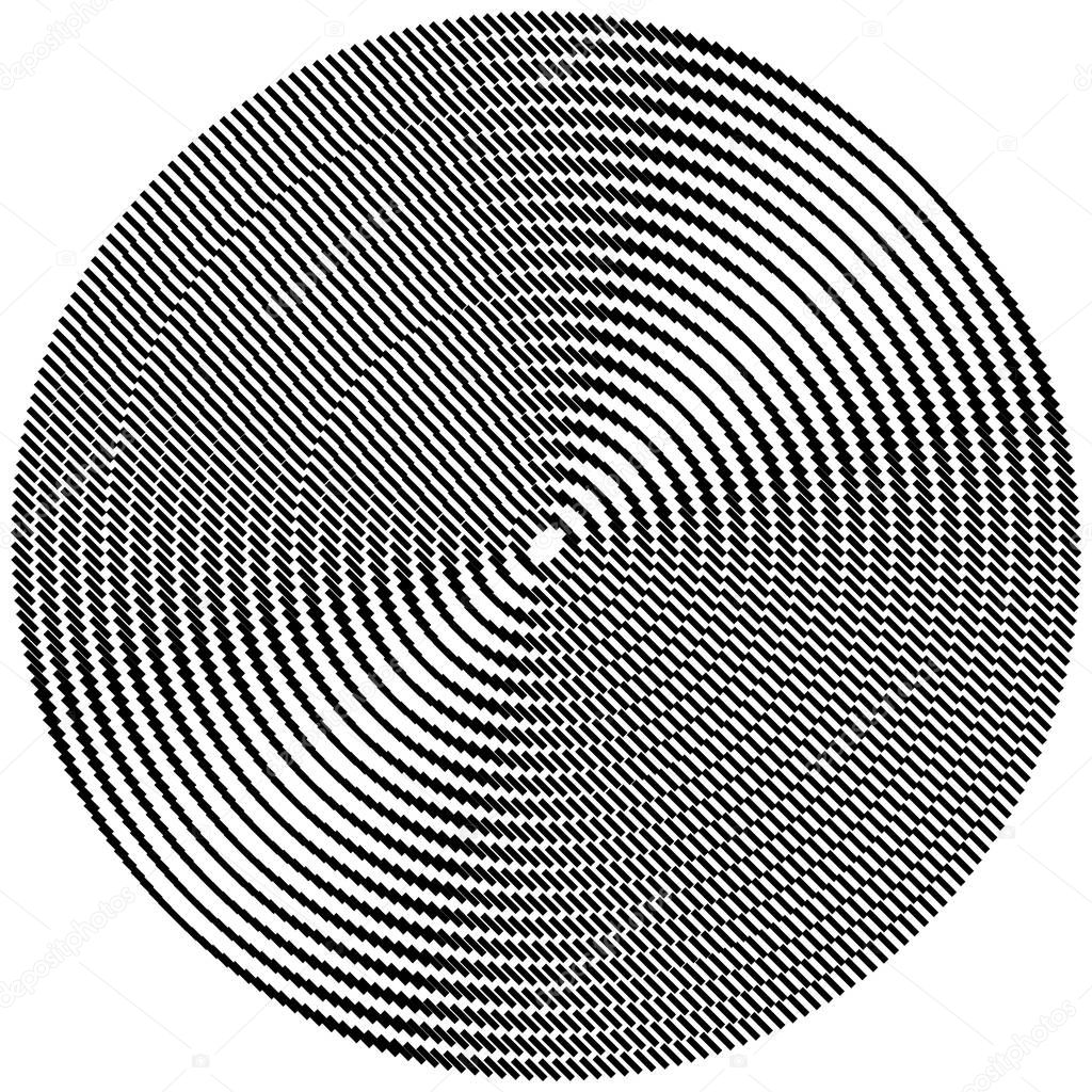 geometric circle of squares, rectangles. angular spiral,vortex a
