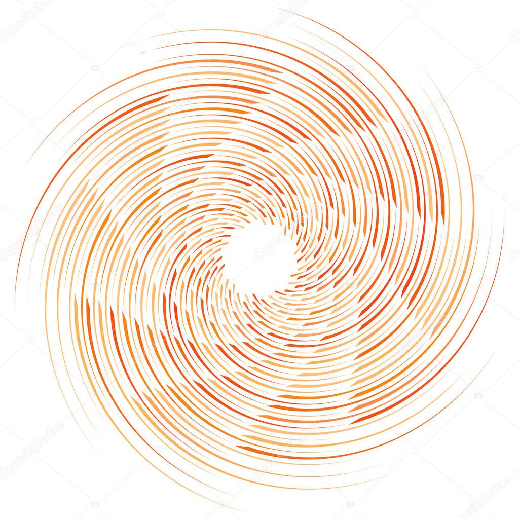 Abstract spiral, twist. Radial swirl, twirl curvy, wavy lines el
