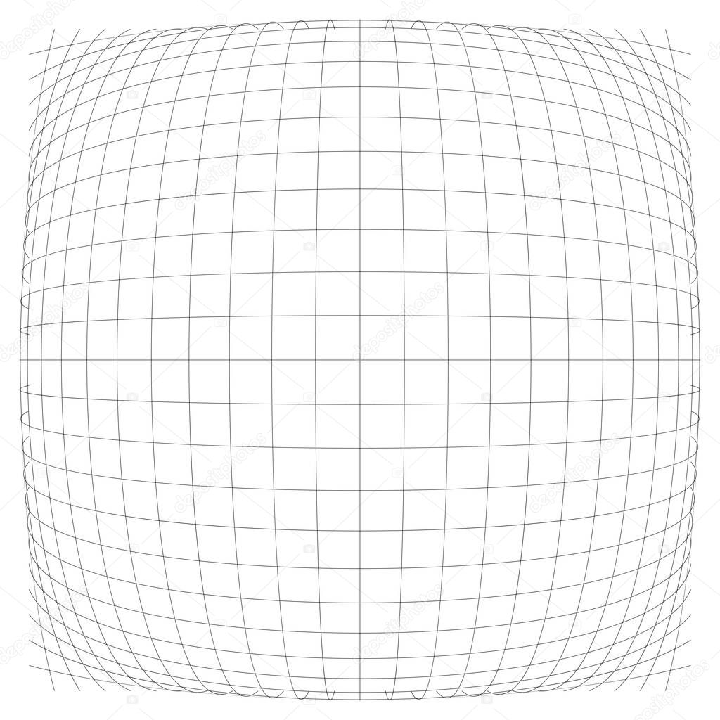 3D convex spherical, globe, orb protrude distortion, deformation