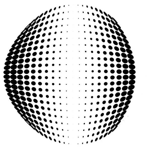 半色调点。点状，圆形图案。球体、球体或球体 — 图库矢量图片