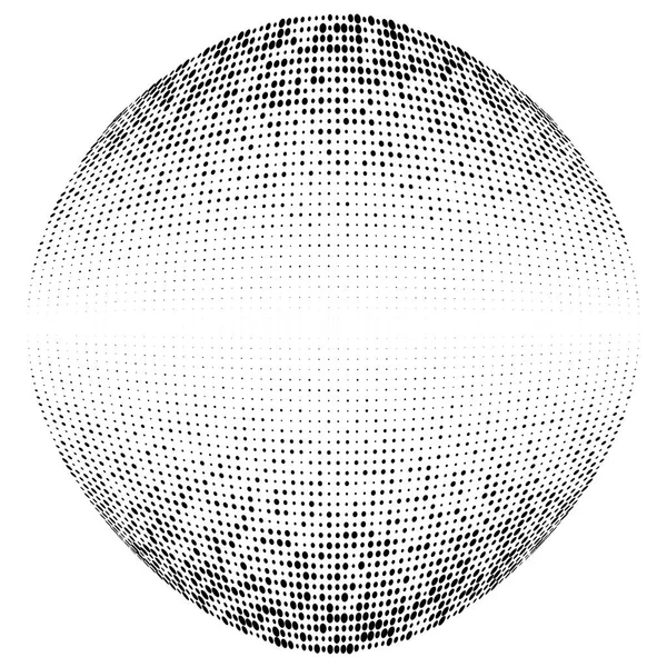 Puntos de medio tono. Patrón de círculos punteados. Esfera, esfera o globo — Archivo Imágenes Vectoriales