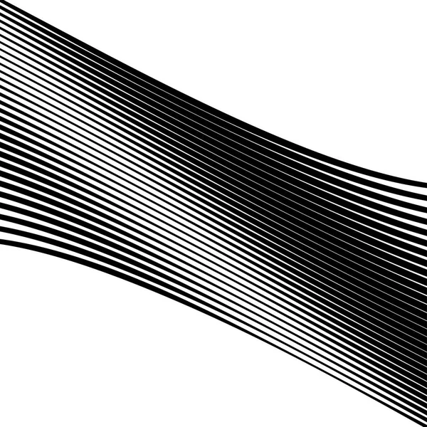 Ondeggianti geometriche, ondulate linee parallele. Ondulazione, linee contorte Pat — Vettoriale Stock