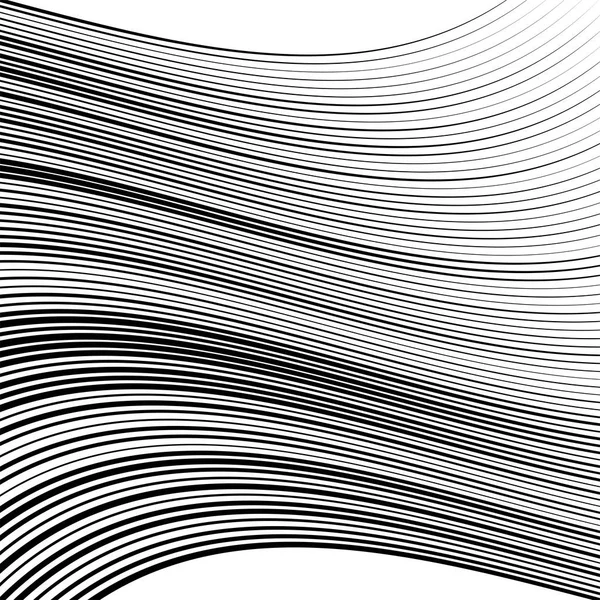 Геометричні хвилі, хвилясті паралельні лінії. Пульсація, викручені лінії pat — стоковий вектор