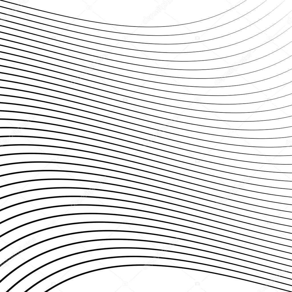 Geometric waving, wavy parallel lines. Ripple, twisted lines pat