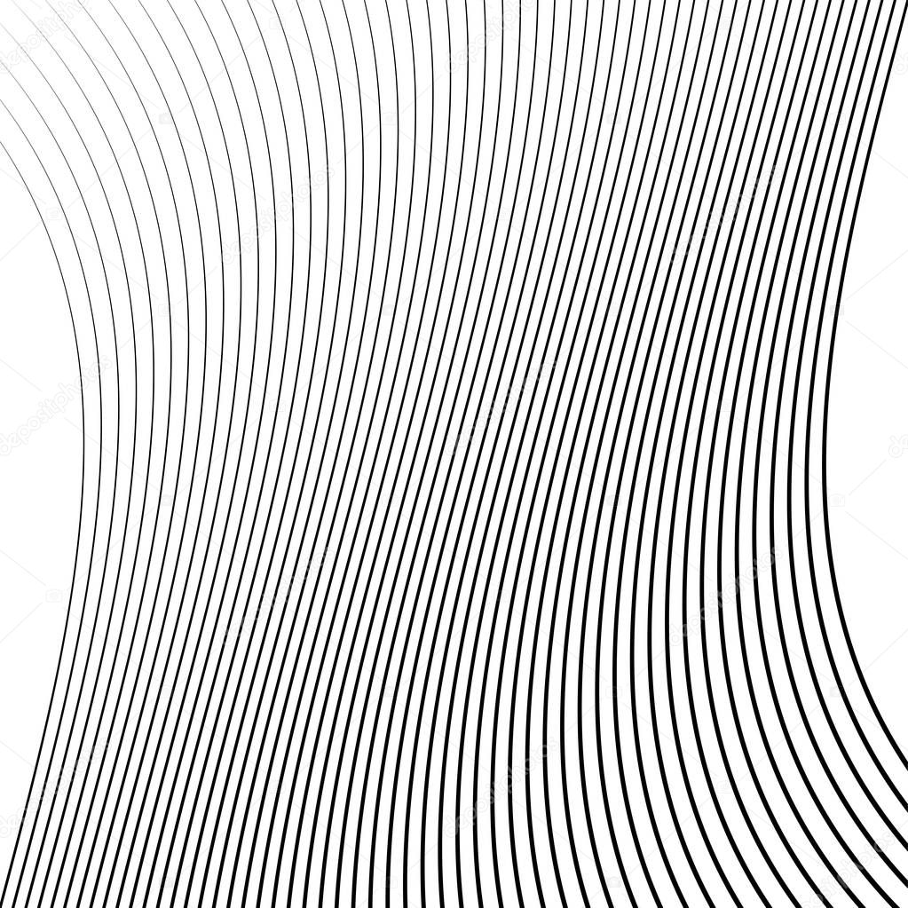 Geometric waving, wavy parallel lines. Ripple, twisted lines pat