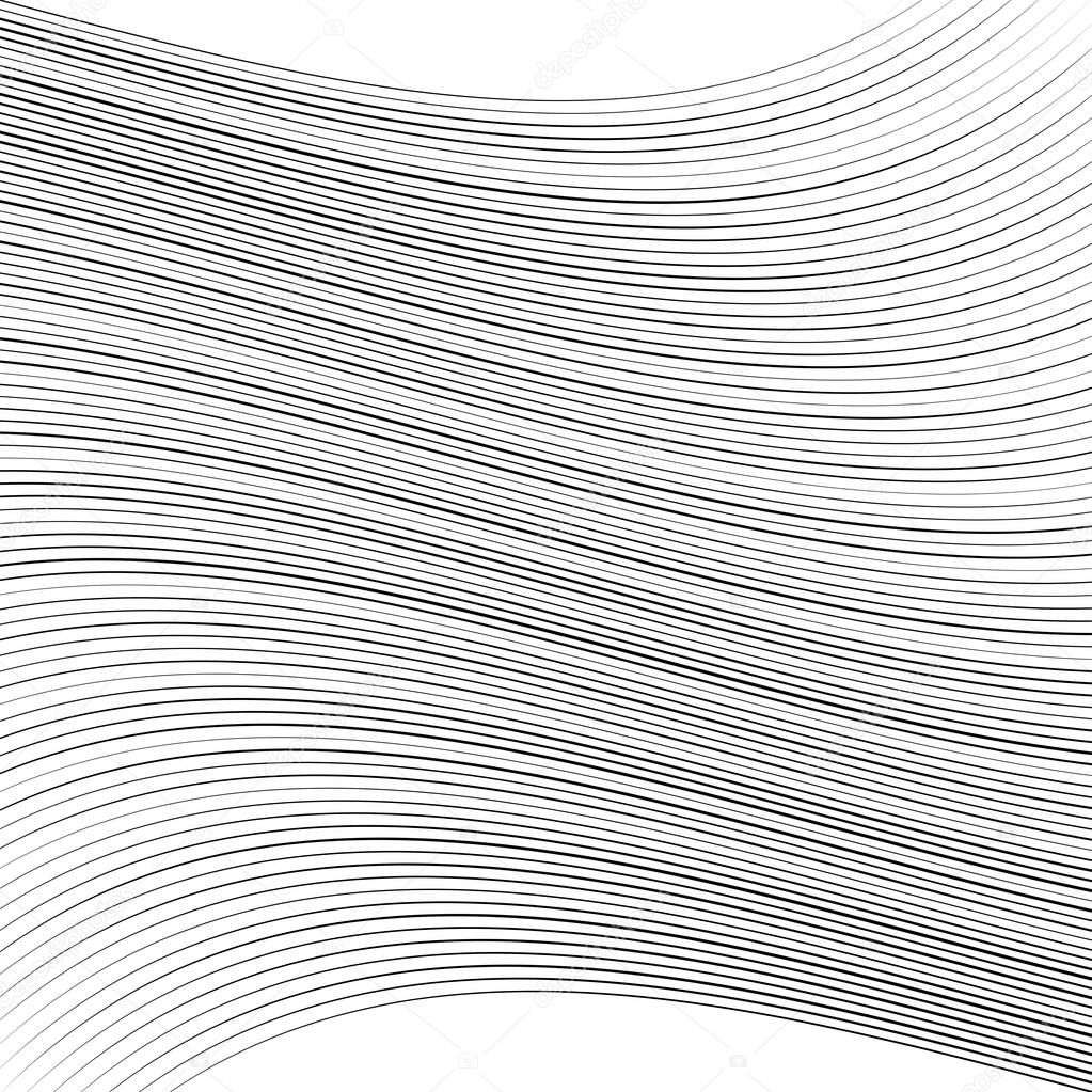 Geometric waving, wavy parallel lines. Ripple, twisted lines pat