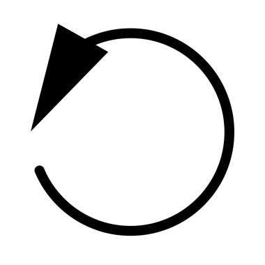 Dairesel, daire ok sol. Radyal ok simgesi, sembol. Sayaç