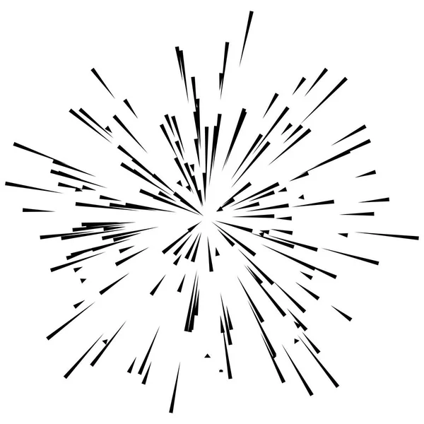 Lignes radiales / rayonnantes éclatement, explosion, effet de souffle — Image vectorielle