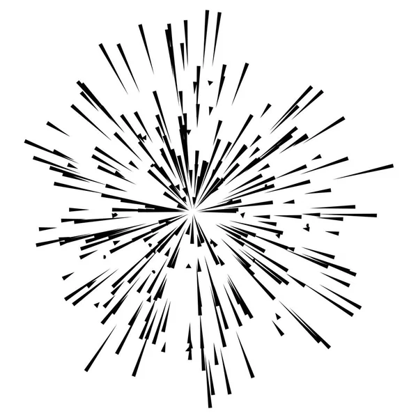Radiella/utstrålande linjer burst, explosion, Blast Effect — Stock vektor