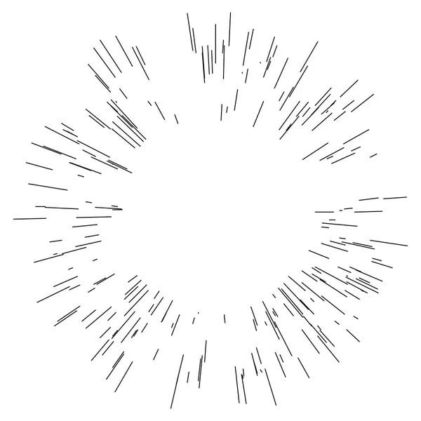 Lignes radiales / rayonnantes éclatement, explosion, effet de souffle — Image vectorielle