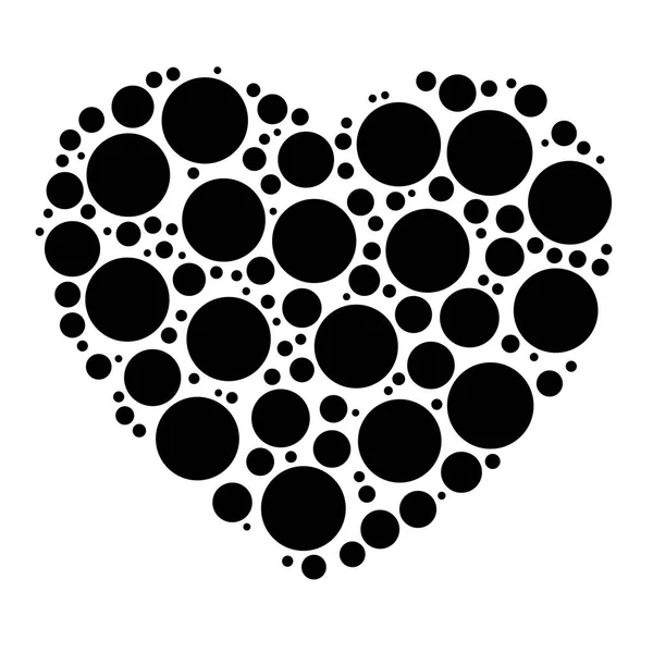 Unique heart element. Heart made of circles. Clip-art for love, — Stock Vector