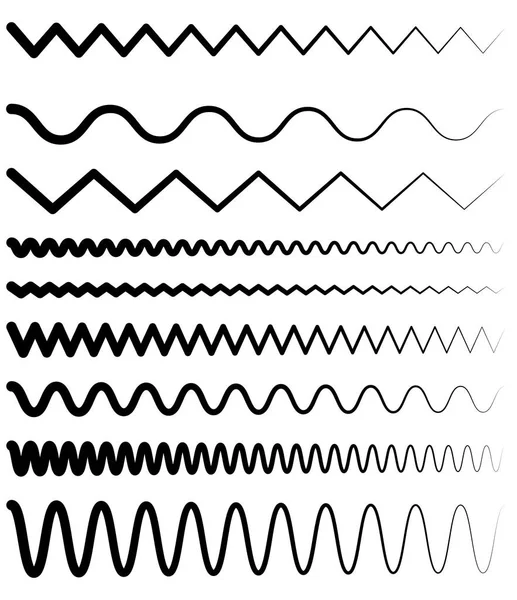 波状、ジグザグ、歪んだ線。水平線分割器 — ストックベクタ