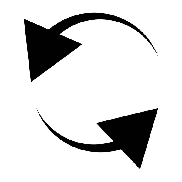 Circolare, freccia circolare a sinistra. Icona a freccia radiale, simbolo. Contropartita — Vettoriale Stock