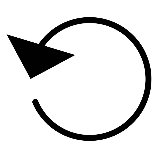 Cirkelvormig, pijl links. Radiaal pijlpictogram, symbool. Counterc — Stockvector