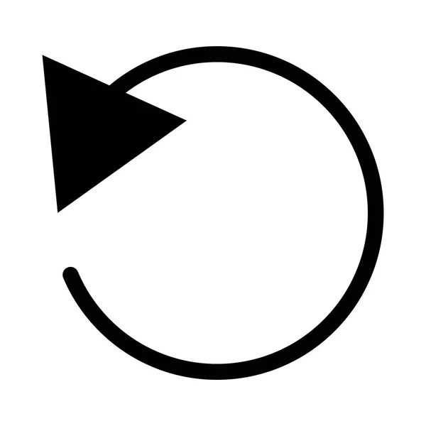 Cirkelvormig, pijl links. Radiaal pijlpictogram, symbool. Counterc — Stockvector