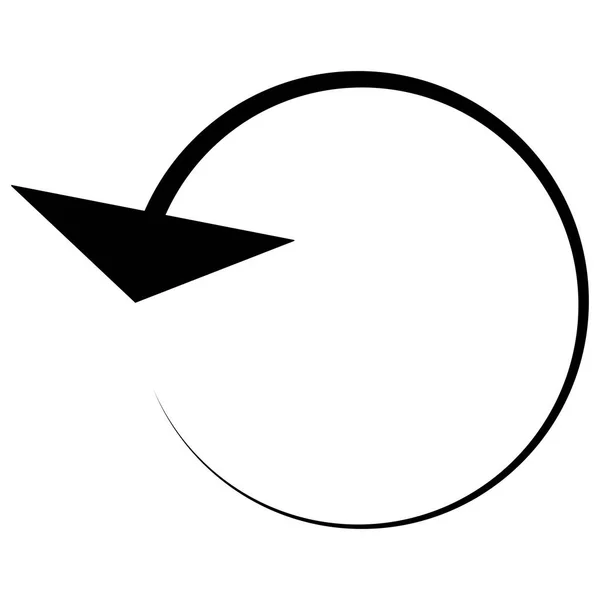 Kreisförmig, Kreispfeil links. radiales Pfeil-Symbol, Symbol. Gegenleistung — Stockvektor