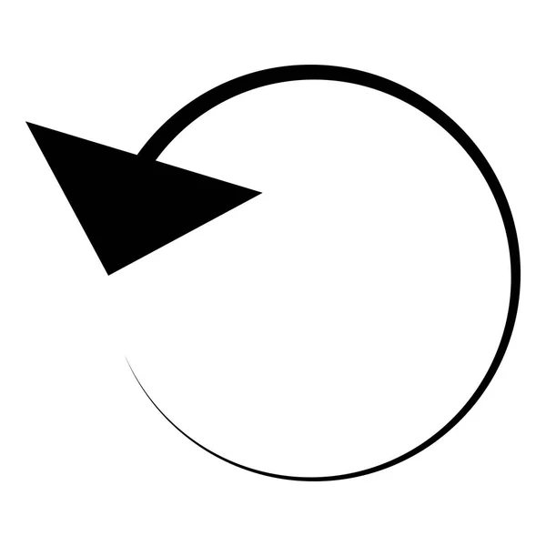 Circular, seta círculo esquerda. Ícone de seta radial, símbolo. Contraparte — Vetor de Stock