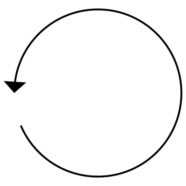 Круглая, круглая стрелка налево. Радиальная стрелка, символ. Коэны — стоковый вектор