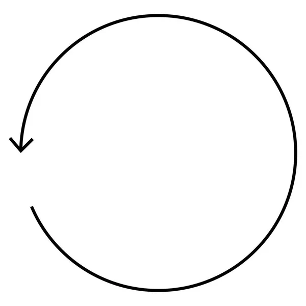 Круглая, круглая стрелка налево. Радиальная стрелка, символ. Коэны — стоковый вектор