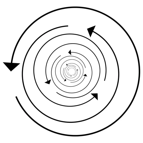 Circulaire, flèche circulaire à gauche. Icône flèche radiale, symbole. Contrepartie — Image vectorielle